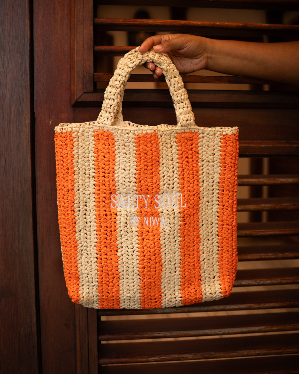 Sac cabas tressé - Modèle Sunny Stripes