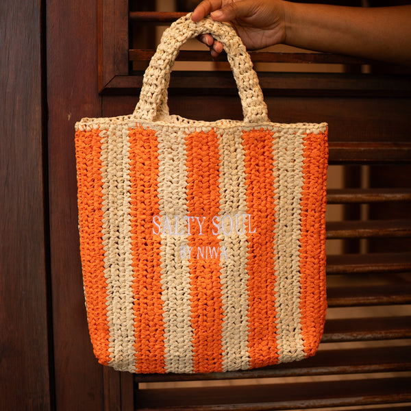 Sac cabas tressé - Modèle Sunny Stripes