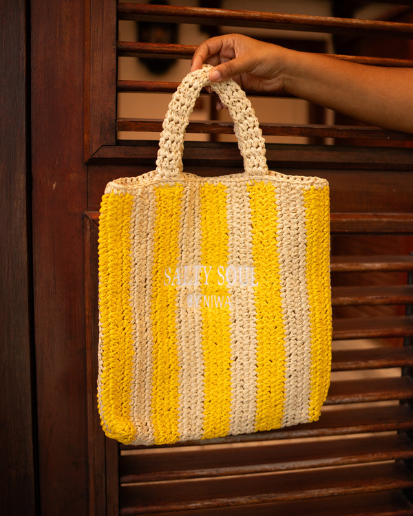 Sac cabas tressé - Modèle Sunny Stripes