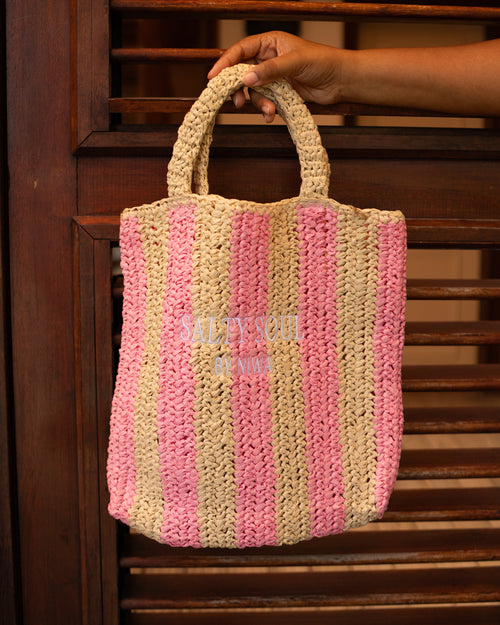 Sac cabas tressé - Modèle Sunny Stripes