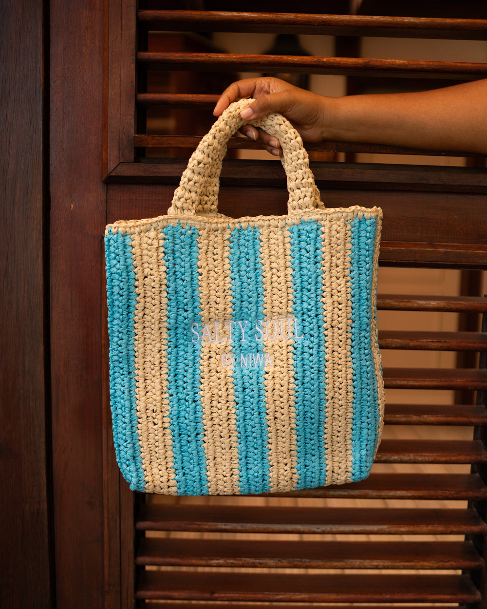 Sac cabas tressé - Modèle Sunny Stripes